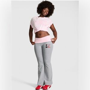 PINK Victoria's Secret foldover flare leggings Size Medium regular